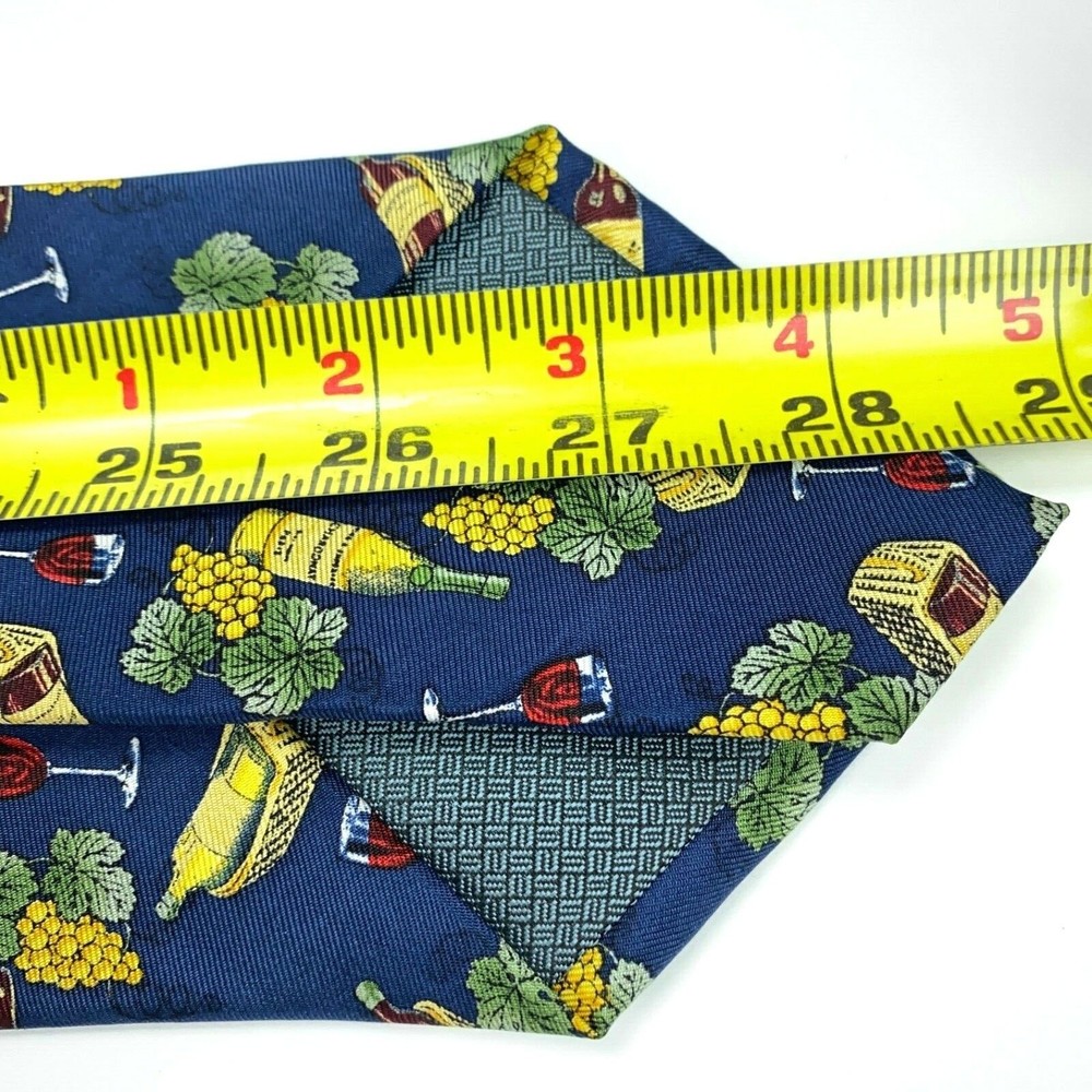 Utopia Men's Blue Tie Handmade Red Wine Chardonnay Grapes Novelty Necktie 58" - Picture 9 of 9